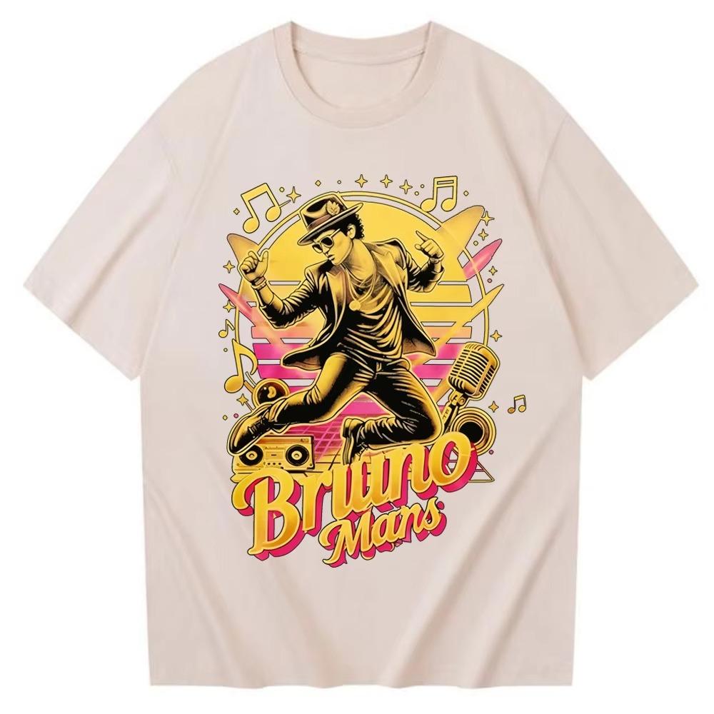 

Bruno Mars 2026 Spring summer new Thermal Printing Tshirt Man Woman Harajuku Short Sleeve Oneck Casual Pop music Streetwear 4XL