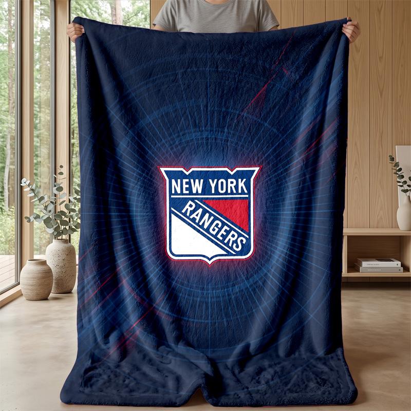 New York Rangers Flannel Fleece Blanket Cozy Warm Throw Blanket For Couch Bed Travel All Season Use
