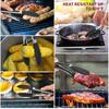 2Pcs Silicone Kitchen Tongs BBQ Clip Stainless Steel Handle Salad Bread Food Serving Tongs Non-Stick Barbecue Grilling Lock Tong