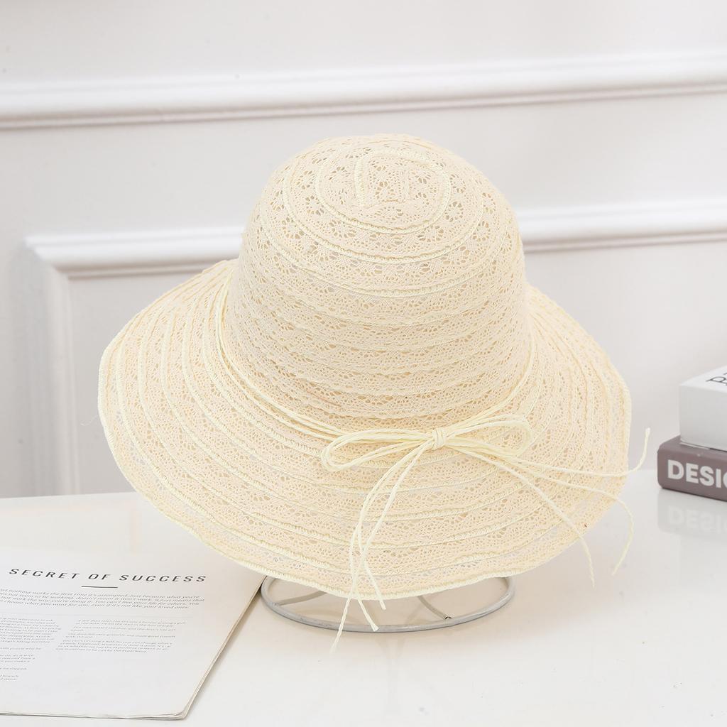 Summer Ribbon Hat Wide Side Sun Cap Women Wheat Panama Style Straw Hats Wide Brim Holiday Beach Hat Ladies Sun Cap