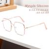 New Fashion HD Square Frame Womens Myopia Glasses Ultra Light Neutral Elegant Luxury Anti Blue Light Glasses