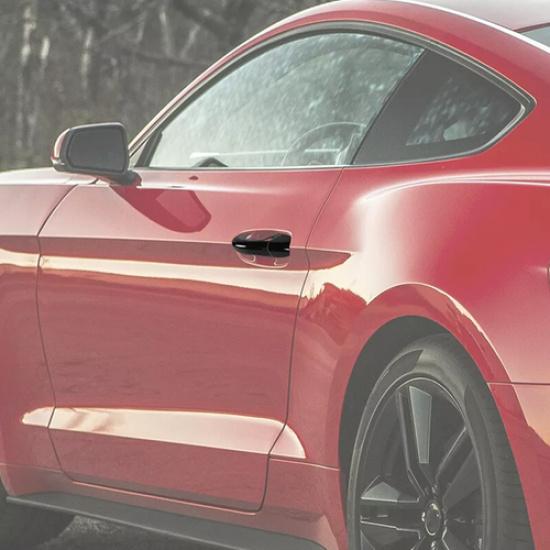 For 2015- Ford Mustang Gloss Black Door Handle Decor Cover Trim Overlay Cap