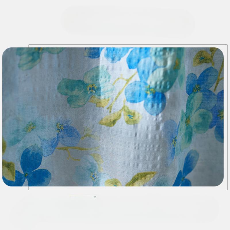 Cotton Linen Swing Long Dress Female Spring and Summer New Loose Thin Temperament Literary Retro Printing Long-sleeved Dresses