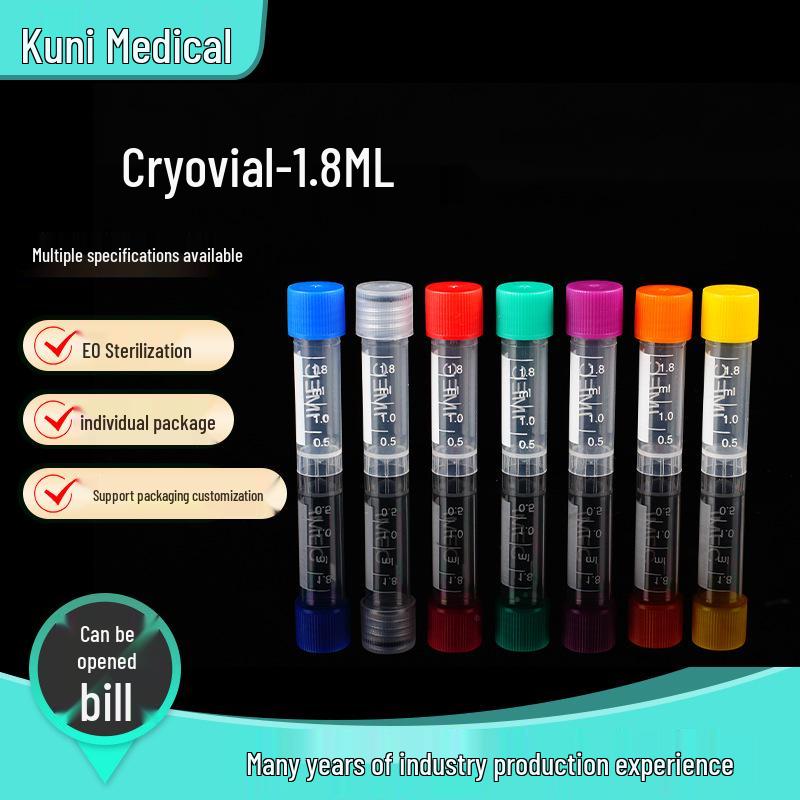 

1.8ml Graduated Colored Cryovial Centrifuge Tubes - Standable Plastic Test Tubes