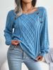 Autumn and Winter Casual Square Neck Button Twist Knitted Pullover Sweater