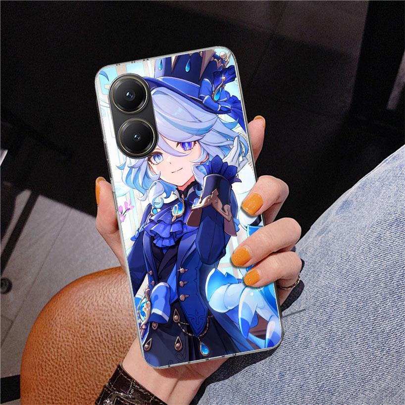 Genshin Impact Furina Phnoe Case for Xiaomi Poco X5 X6 X7 Pro X4 Gt F7 Ultra M8 M7 Redmi 15C 15 13C 13 12C 12 Unique Cover Coque