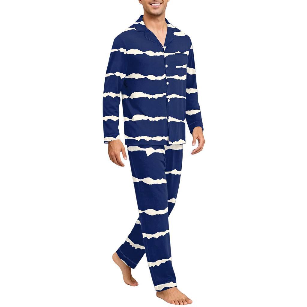 Men's Long Sleeve Button Down Pajama Set - Cozy Sleepwear for Nighttime Relaxation
