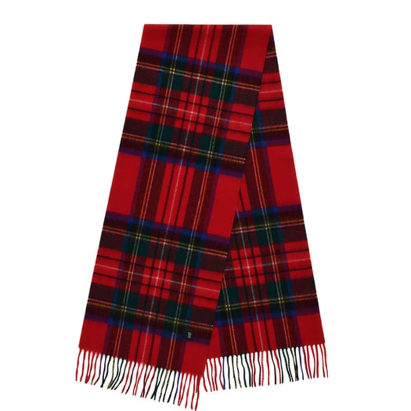 Velsey Wool 100% Check Muffler [Scottish Red]