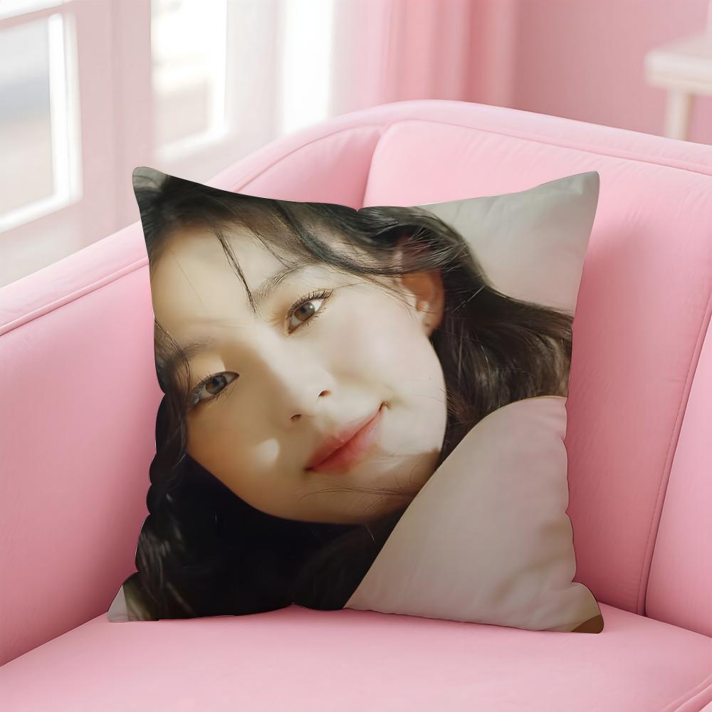 Hot Cute Korean Kpop Actor PPark Jihu Cushion Cover Pillowcase Short Plush Invisible Zipper Room Sofa Cushion Cover