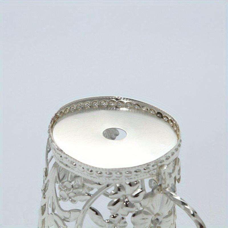 1pc Silver Color Wrought Iron Floral Design Cup Holder, Non-Food Contact Metal Stand for Disposable Cups, Elegant Tabletop Decor for Parties