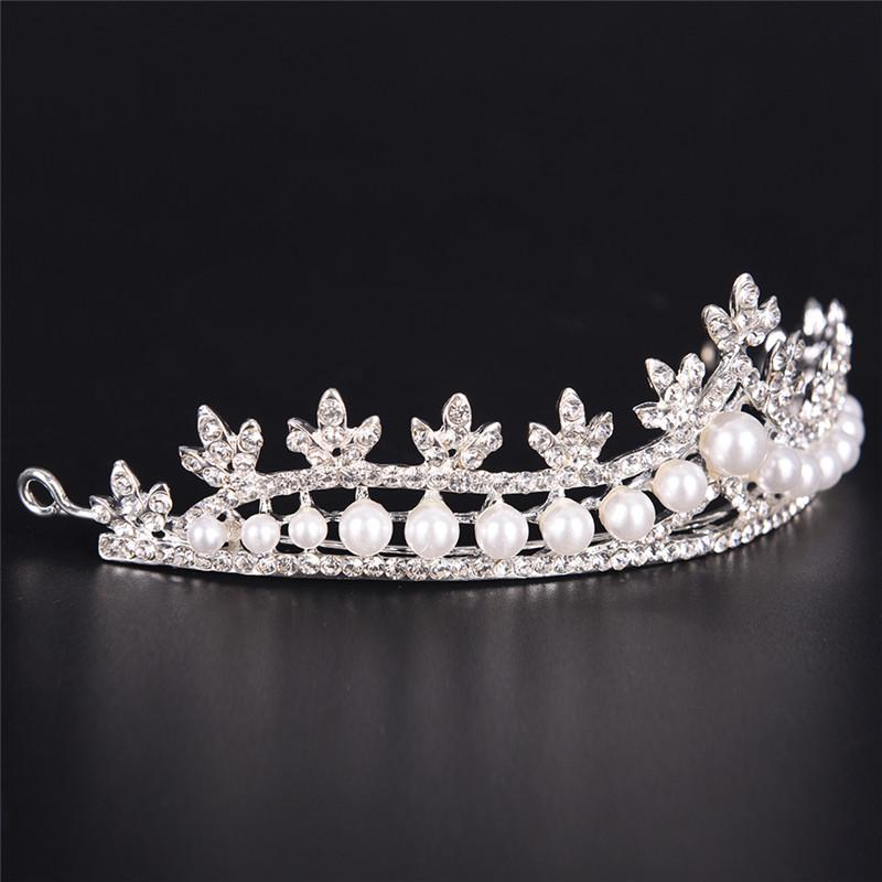 Tiara Hair Band Bridal Pearl Princess Prom Crown Headband Wedding