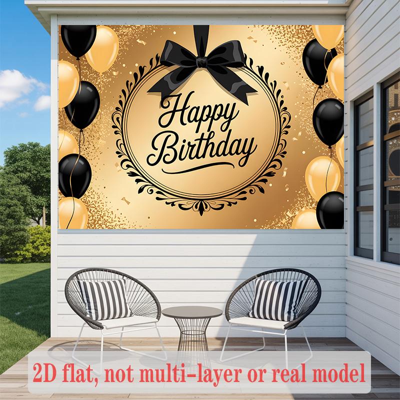 Black Photography Birthday Backdrop 1pc - Photo Booth Props