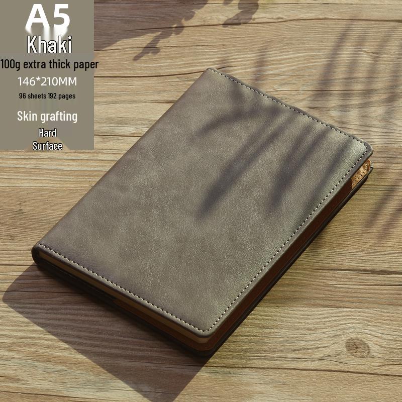 Men's Business Notebook with Printed Pages, Leather Cover, Magnetic Buckle, and Pen Holder. Perfect for Meeting Minutes and Office Use.