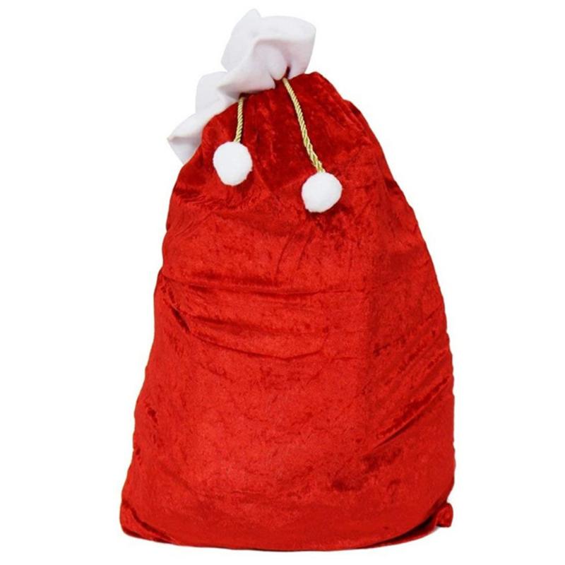 

100X70 CM Large Size New Red Santa Claus Gift Bags Velvet Santa Claus Drawstring Sack Christmas Classic Red Bag Decor 100x70cm красный