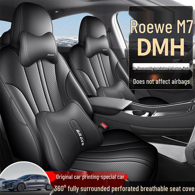 Roewe M7DMH Original Perforerade Läder Bilbarnstolsskydd - Andningsbara & Hälsobevarande