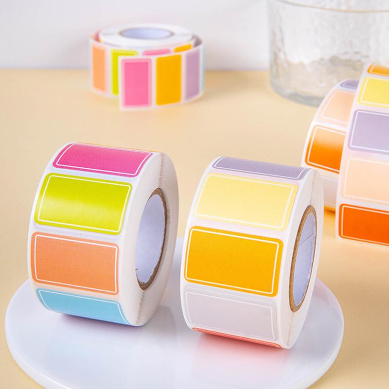 Roll Package Colorful Label Sticker Waterproof Art Paper Colored Tags School Office File Classification Writable Mark Supply ZYF