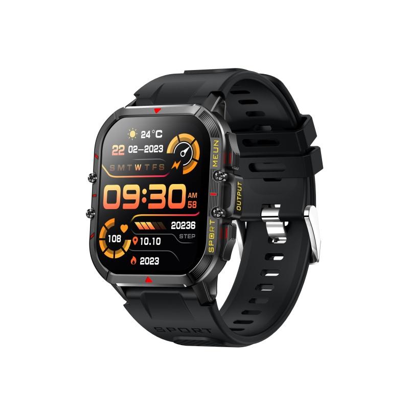 Rainbuvvy T21 Outdoor Smartwatch Dual-mode 1.96inch HD 240x282 BT5.2 Bluetooth Call 280mAh IP67 Waterproof Android Rugged Smart Bracelet