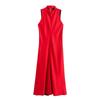 Western Style 2024 Autumn and Winter New Women clothes Elegant Silk Satin Texture Sleeveless round Neck Dress 9165965