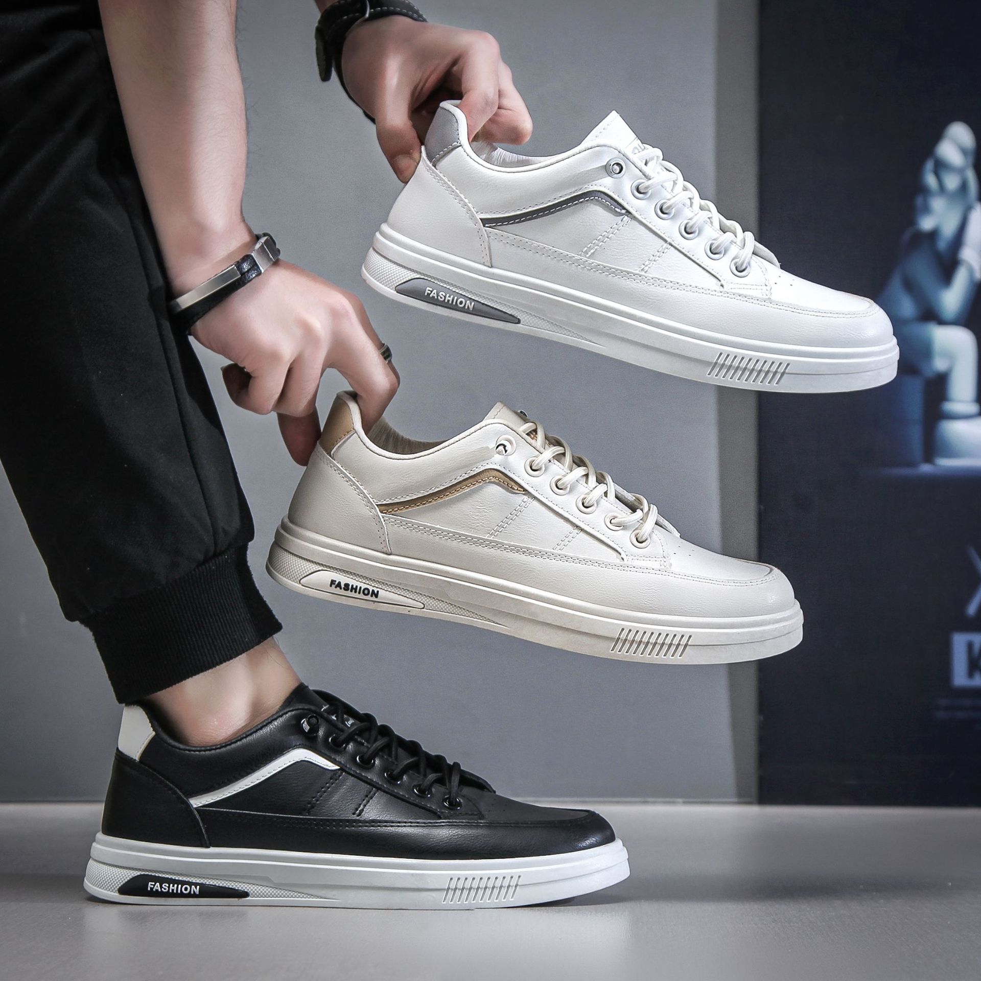 

Customized men s shoes casual board shoes new trend comfortable white shoes summer men s Korean version trend versatile trendy shoes 39