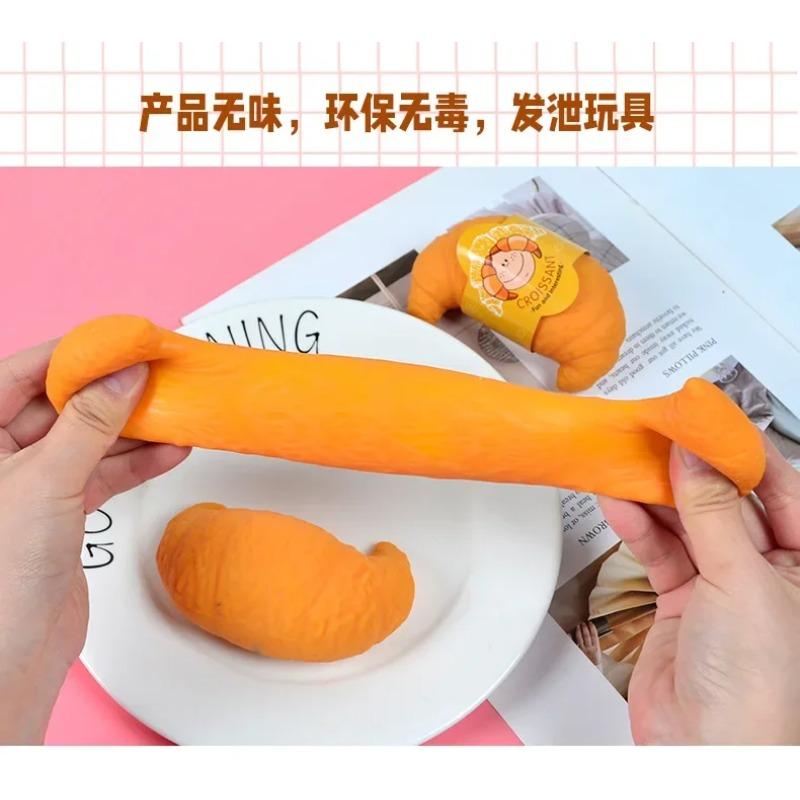 Fun Realistic Croissant Toy Pinch Squeeze Relief Squishy Stress Cute Lazy Stress Ball Funny Stress Relief Fidget Toy