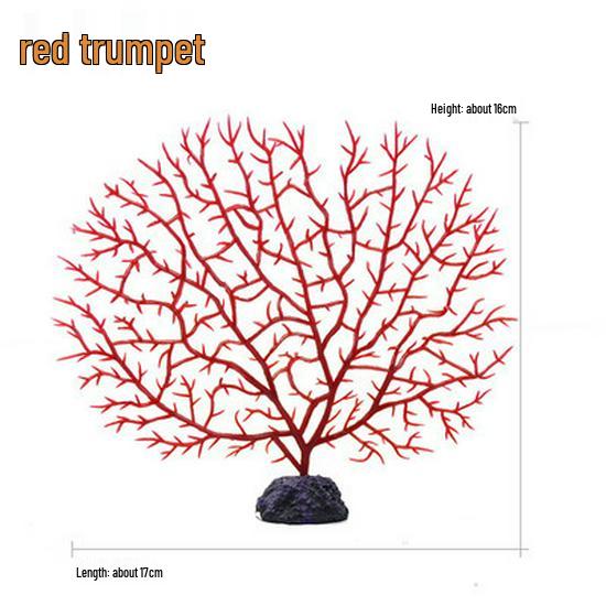 Aquarium Landscape Decoration: Red & Black Sea Iron Tree Resin Coral Wall