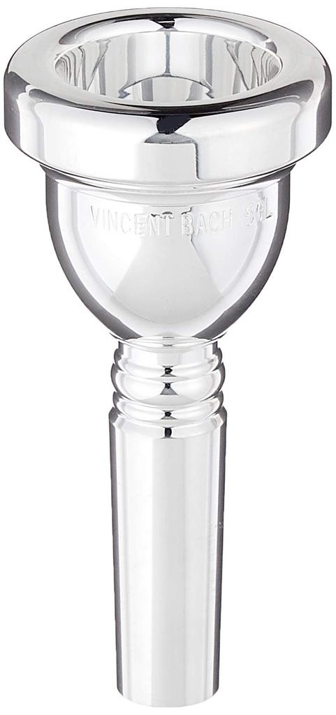 Bach Trombone Silver Plated Finish Large Bore Mouthpiece, 5GL, (for Trombones)
