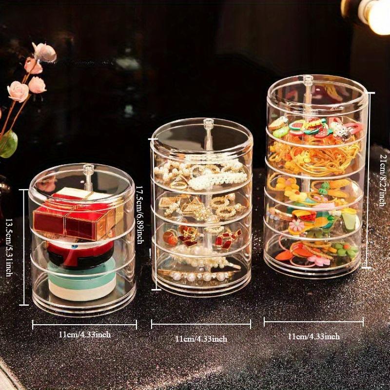 Transparent Rotatable Jewelry Storage Box Desktop Makeup Storage Rack