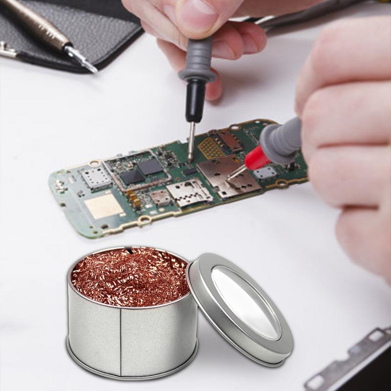 Soldering Iron Tip Cleaner Desoldering Cleaning Ball Desoldering Soldering Iron Mesh Filter Metal Dross Box Clean Ball