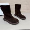 Women Ankle Snow Boots Suede Casual Cozy Walking Warm Shoes Woman 2025 Autumn Winter Fashion Flat Boots Zapatillas Mujer