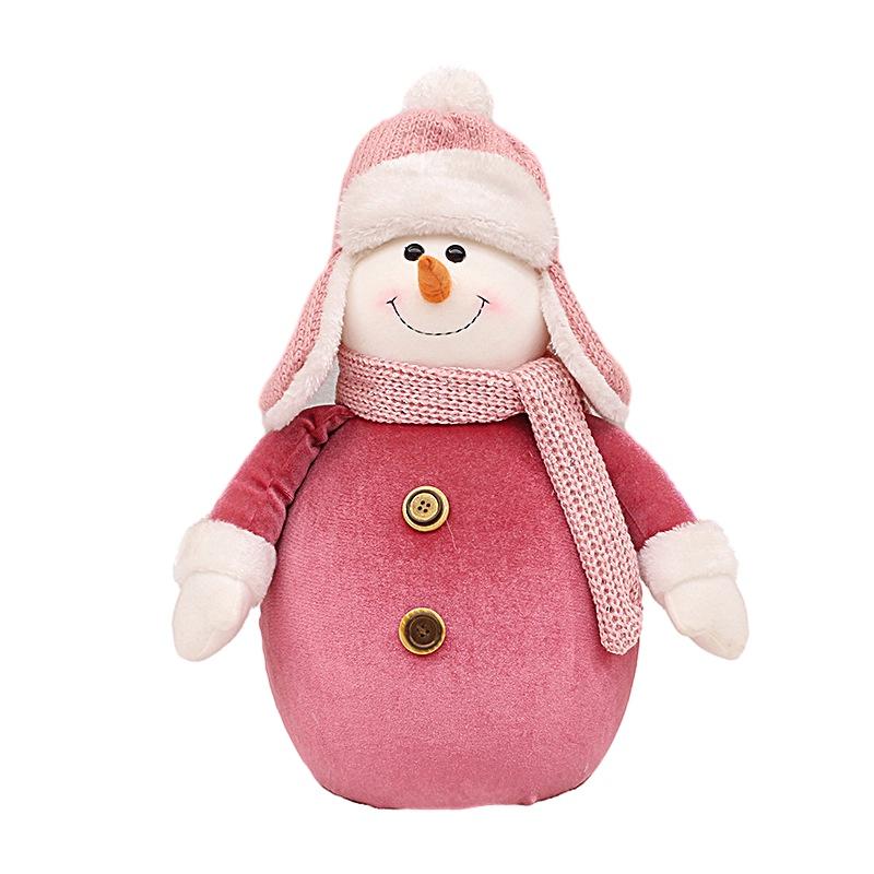 

Christmas New Arrival Pink Knitted Hat Snowman Plush Toy Decoration Style C,35cm/13.78in
