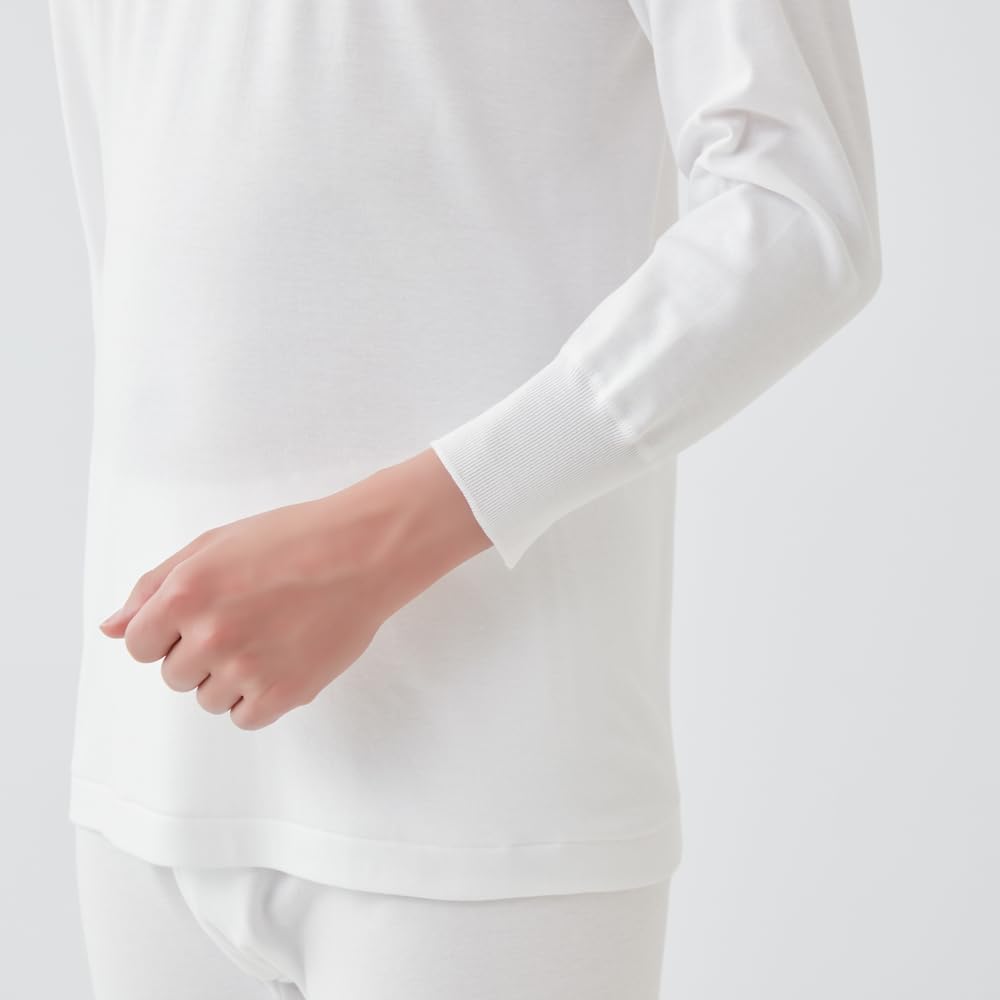 Gunze RP2808A Inner Far Infrared Long Round Set of White Men's Shirts, Treatment, Quick-Drying, Smooth, Sleeve, Neck, 2,