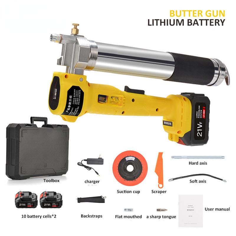 High Pressure Lithium Battery Oil Injector Professional Excavator Rechargeable Lube Oil Tool Electric Grease Gun