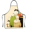 1pc, a Cute Cat Pattern Polyester Apron, Suitable for Cooking, Baking, And Gardening