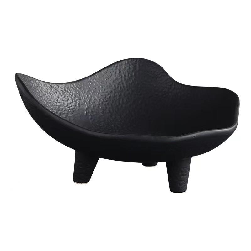 Ceramic Fruit Dish Snack Plate Fruit Tray Home Desktop Storage Container Dessert Plate Irregular High Tray Home Decoration