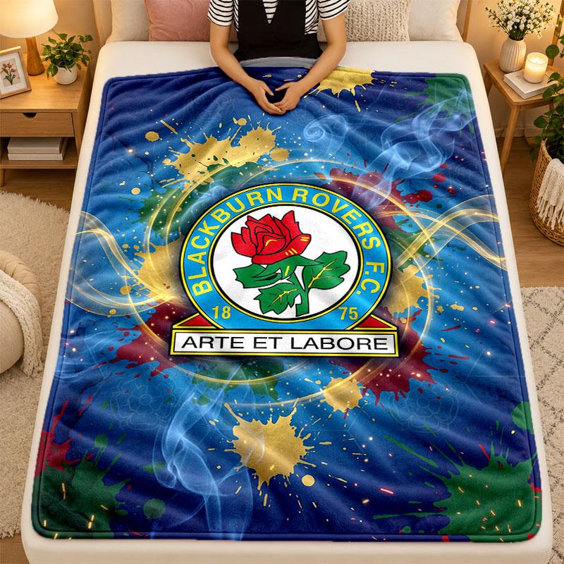 Flannel BlanketBlackburn Rovers Football Warm Soft Throw Blanket for Indoor Sofa Bed Living Room Use
