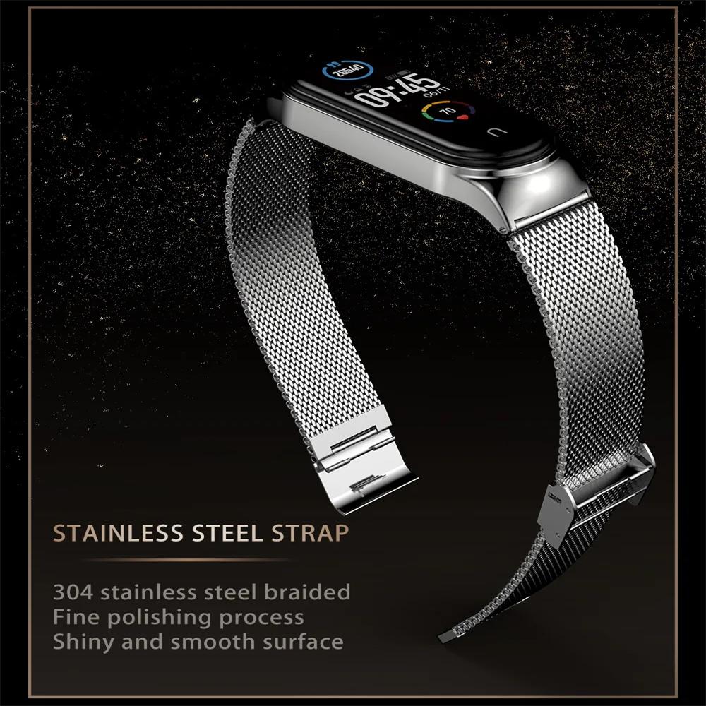 Xiaomi Mi Band 7 6 5 Edition Mailand Armband Schnalle Smartwatch Ersatz Metallarmband, geeignet für das Edelstahlarmband