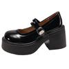 Fashion temperament French retro platform thick heel small leather shoes women's 2025 new spring and autumn high heel Mary Jane single shoes