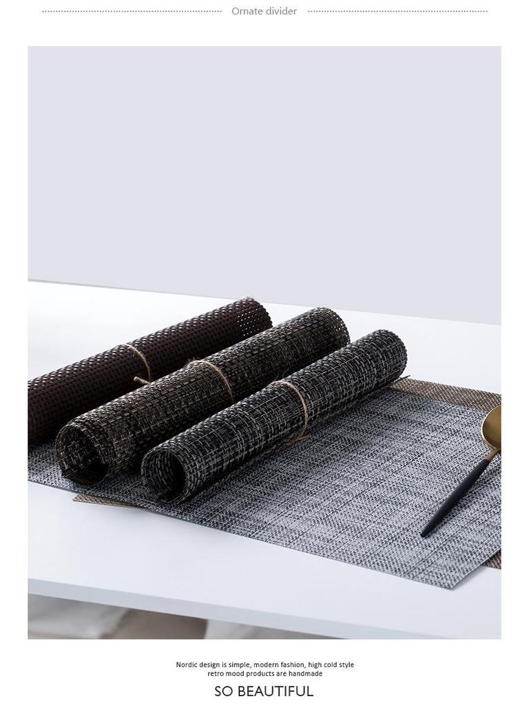 Nordic Japanese Woven Waterproof Heat-Insulating Dining Mat