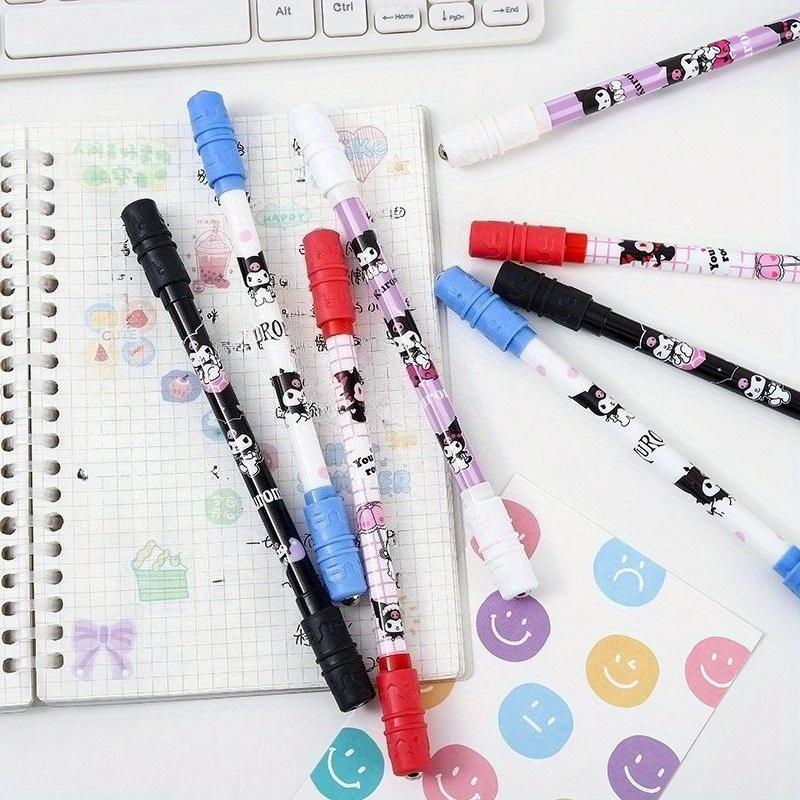 12pcs Kuromi Sanrio cartoon cute elf spin pen special pen spin gift pen signature pen 0.5mm black