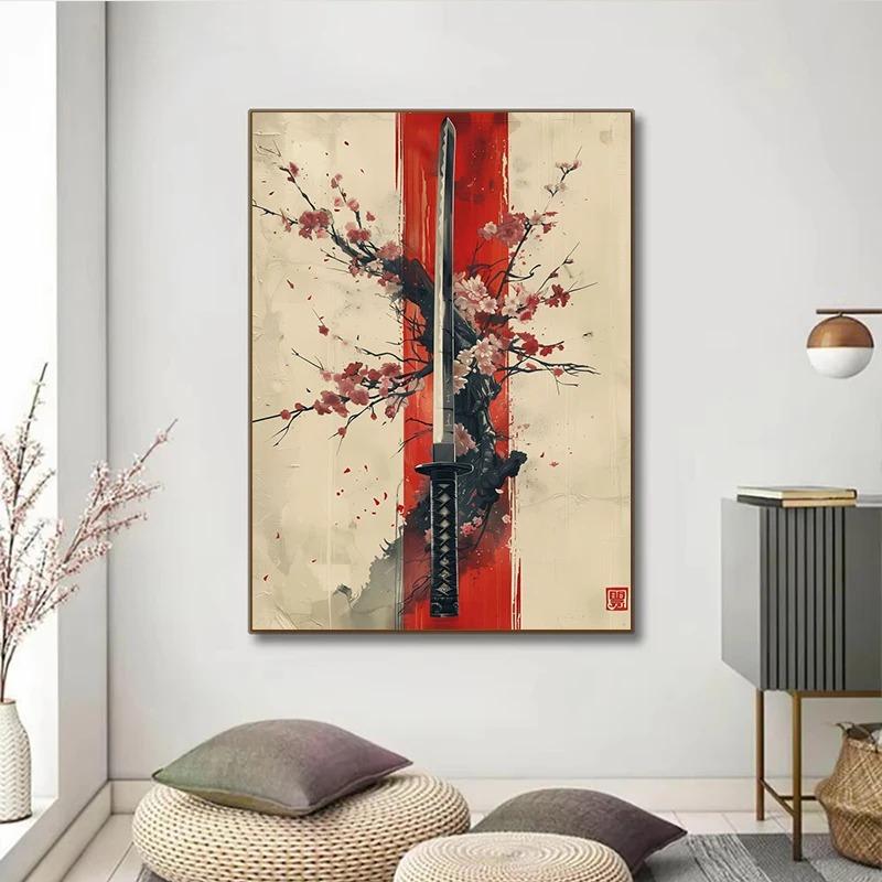 Japanese Landscape Samurai Geisha Bonsai Torii Gate Sakura Art Poster Canvas Painting Wall Prints Picture for Room Home Decor