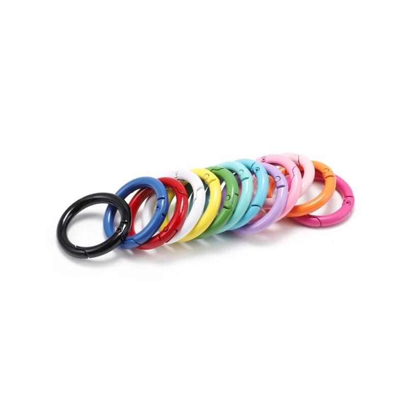 5PC Creative 20MM Fargerike Malt Spring Ring Nøkkelring Åpen Spring Spenne Bok Ring Connection Card Ring DIY smykketilbehør