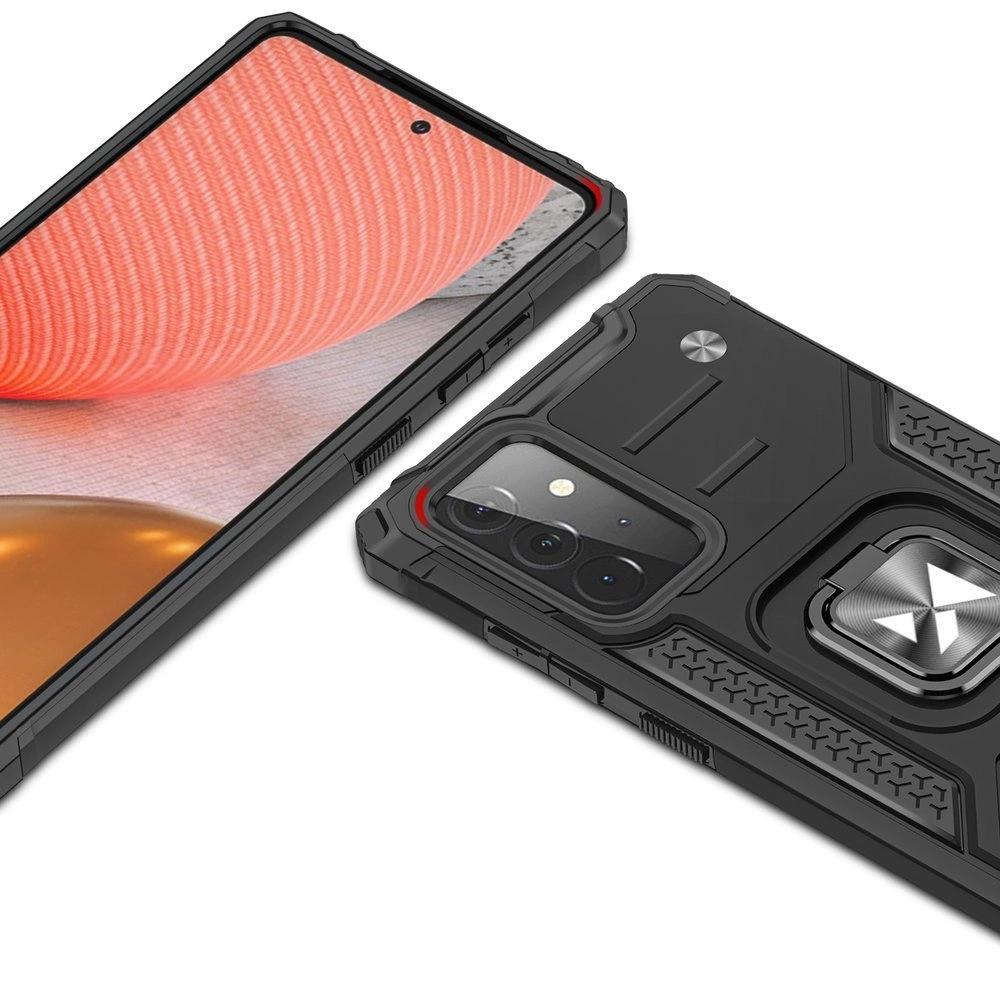 Wozinsky Ring Armor Pancerne Hybrydowe Etui Pokrowiec + Magnetyczny Uchwyt Samsung Galaxy A72 4G Niebieski