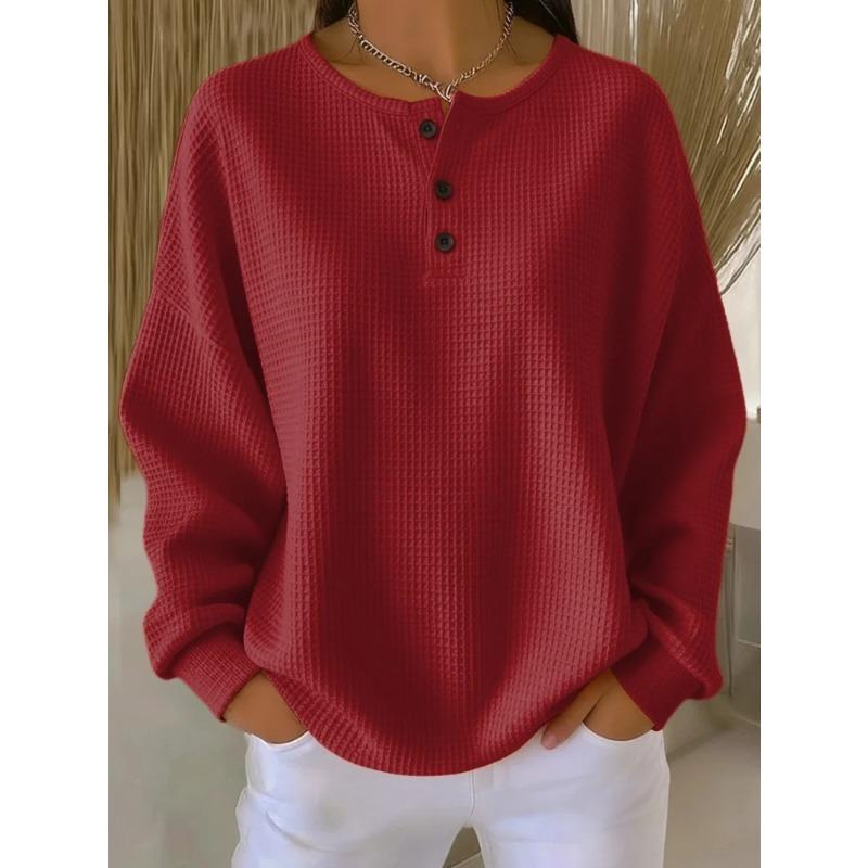 DICIFY Women's Autumn Winter Fashion O-Neck Long Sleeve Casual Blouses & Shirts