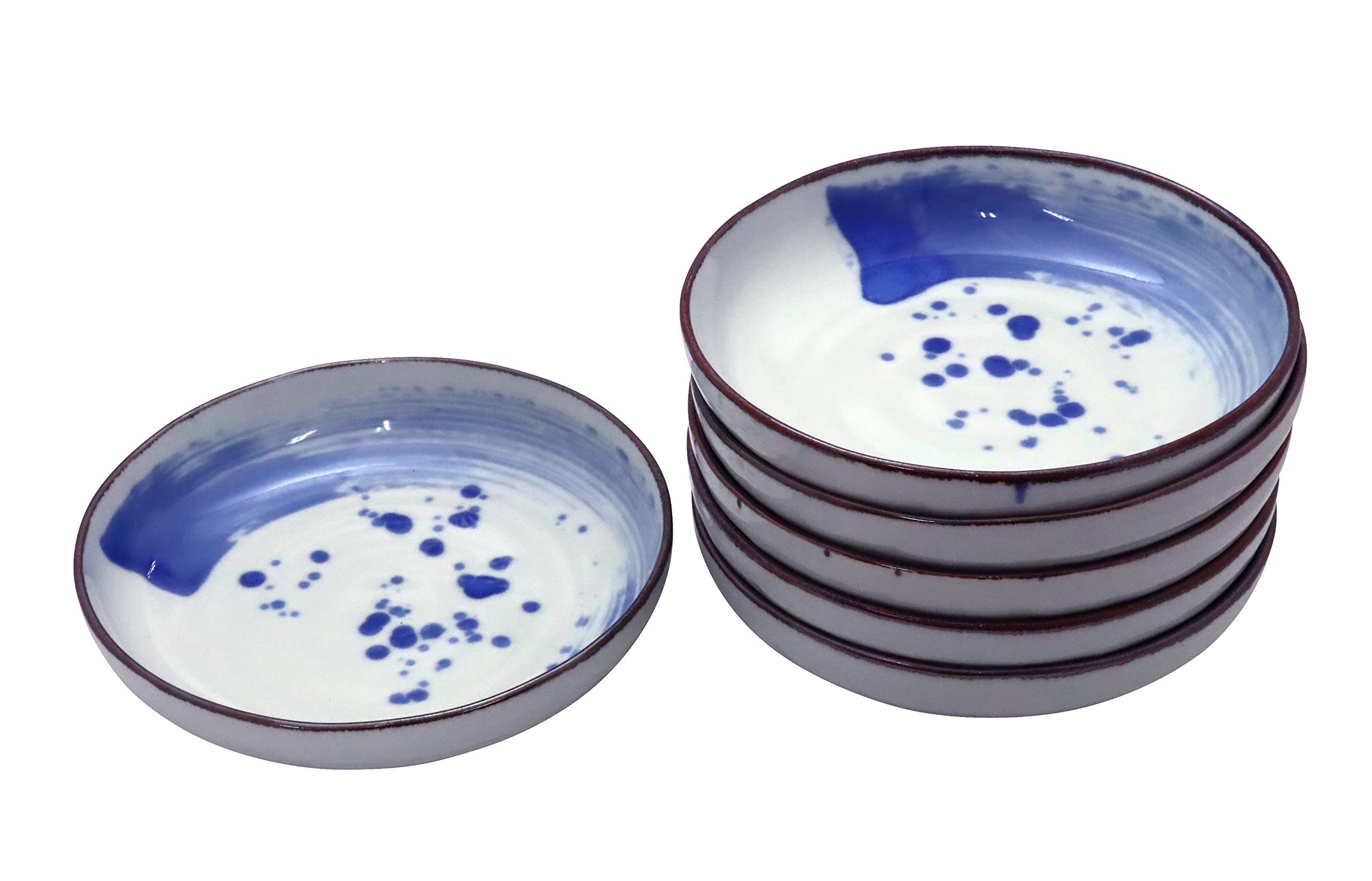

New Carefully Soba Monogatari Soba Restaurant Nami Shibuki Sand Grain Shallow Bowls [Commercial Set] Selected! 7.0cm (6 pieces)