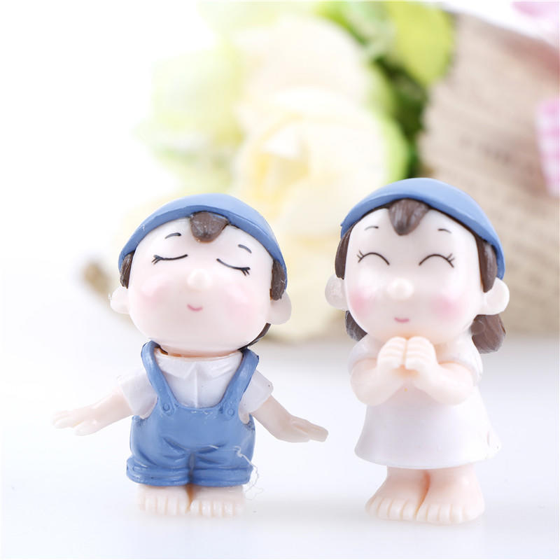 Lovers Couple Miniature Mini Doll DIY Terrarium Figurines Fairy Garden Decor Valentine's Day Gift Home Accessories