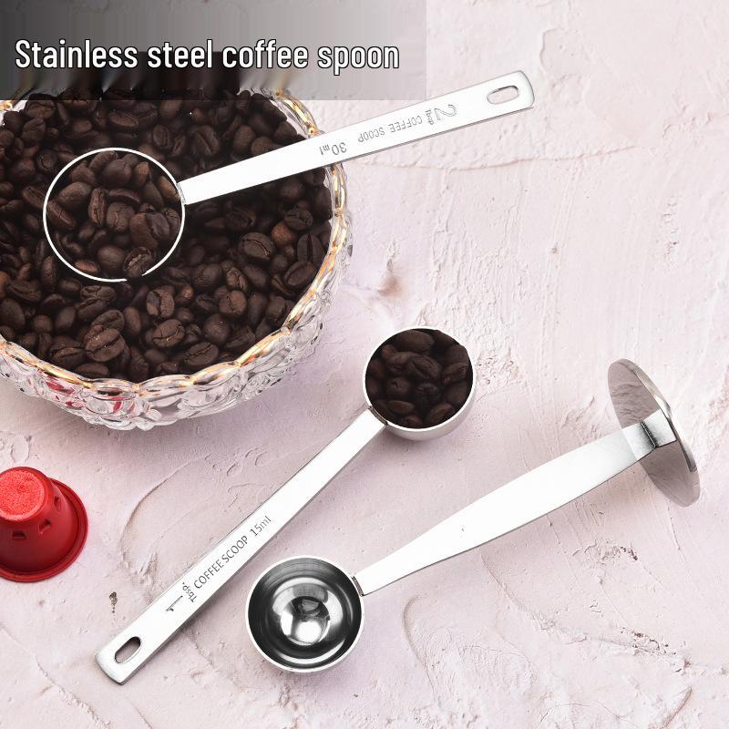 Łyżeczka do kawy ze stali nierdzewnej z miarką, pojemność 15 ml/30 ml