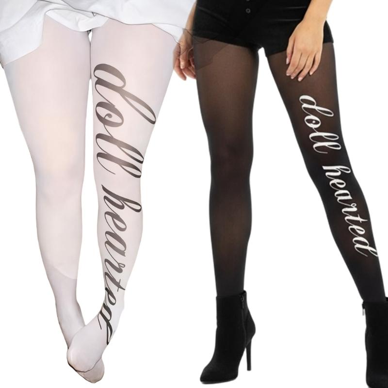 Run Resistant Opaque Footed Tights High Waist Pantyhose Control Top Tights Thigh High Stockings Printed Silk Stockings