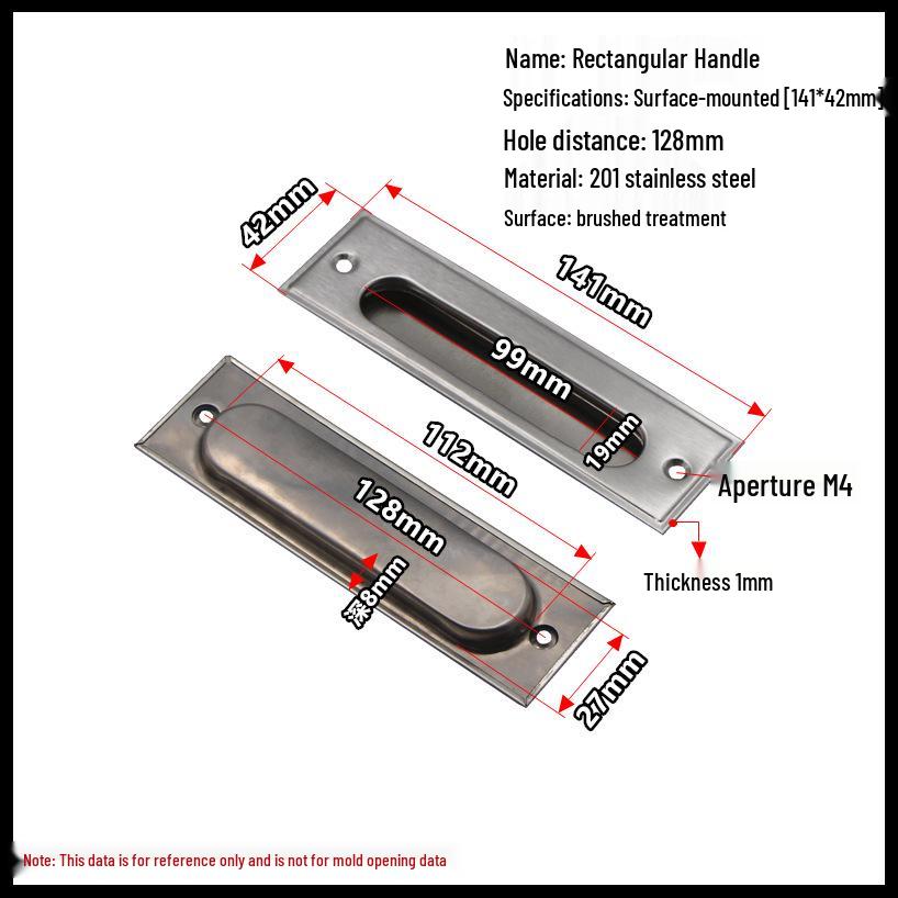 Stainless Steel Recessed Sliding Door Handle