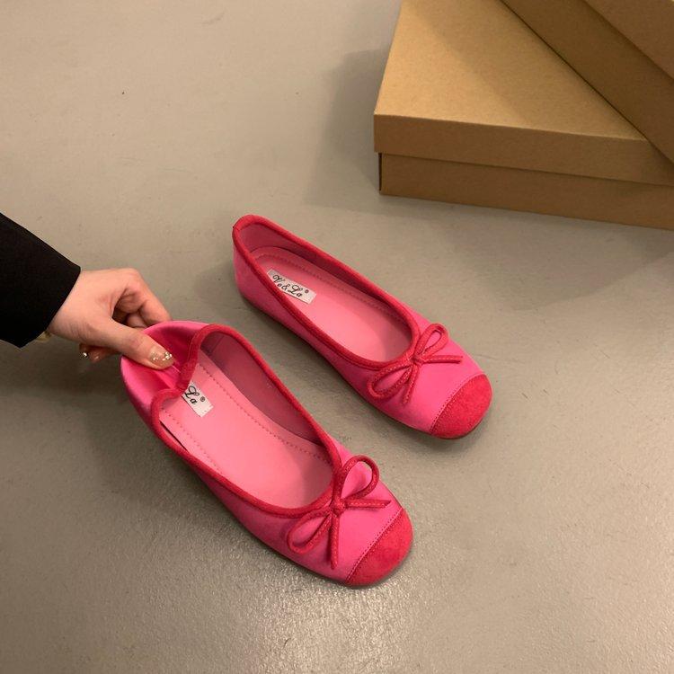 

Нежные балетки женские туфли на плоской подошве французские конфеты мягкая подошва серебристые новые китайские красные туфли осенние маленькие ароматные ветряные женские туфли 40