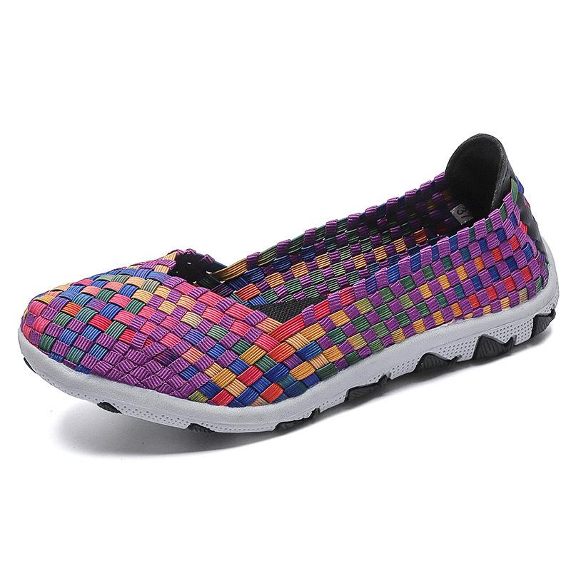 Large size new handwoven shoes hollow lightweight flat shoes casual shoes cover feet